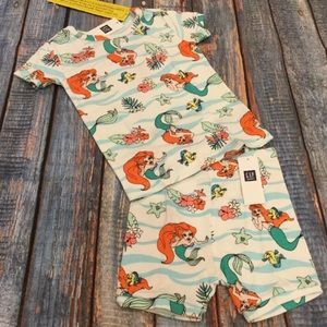 Baby GAP Disney 12 18 Months 3 Years Ariel Mermaid Short PJ SET Toddler Girl
